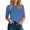Blue, variant on Slim 3/4 Sleeve T Shirts for Women Lightweight Casual Tee Crew Neck Top Summer Army Green L