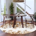 thumbnail image 4 of Round Area Rug 7 Ft, Brown Eucalyptus Leaves Washable Non-Slip Circle Carpet for Living Room/Bedroom, Spring Summer Botanical Low-Profile Large Runner Mat Collection Rugs for Indoor, 4 of 7