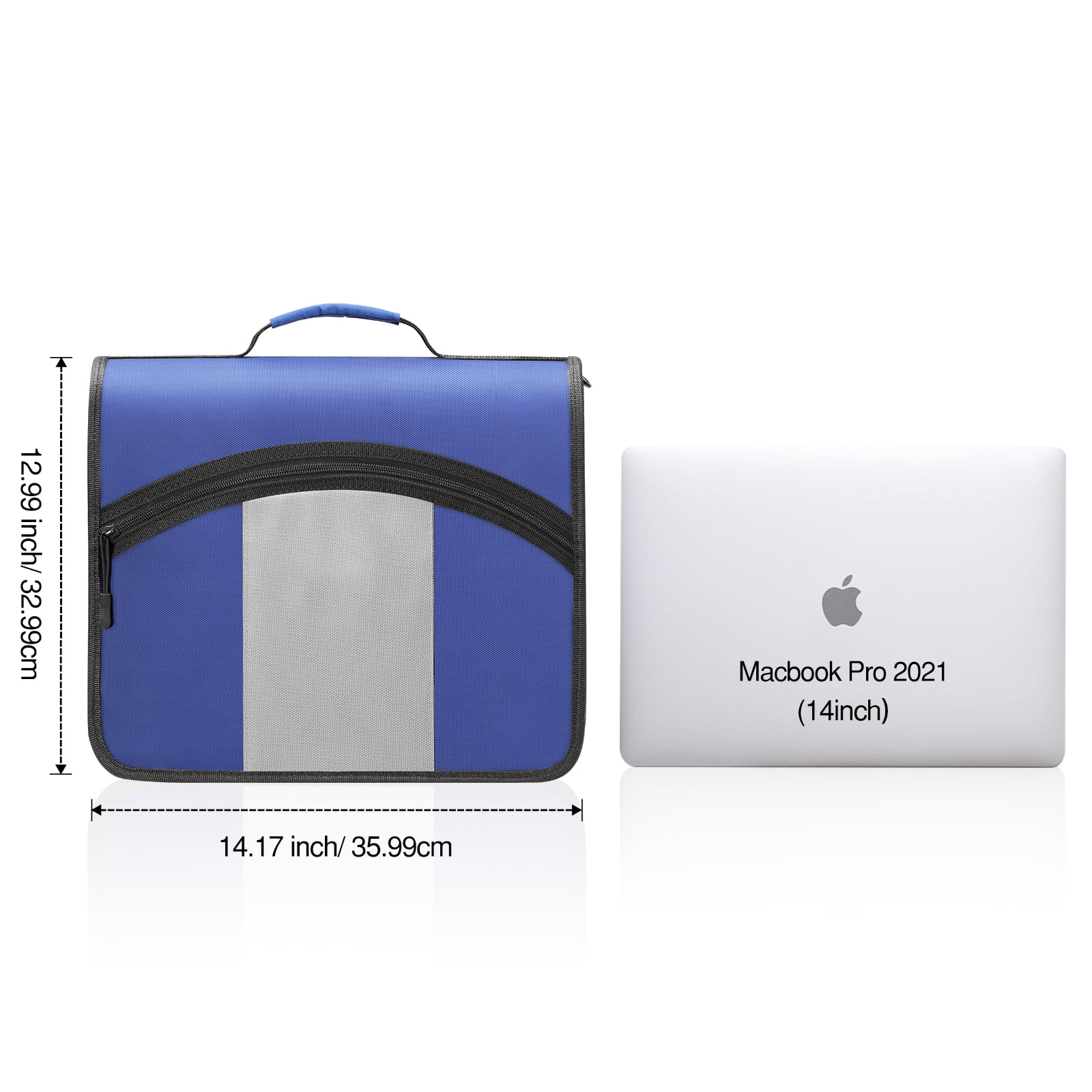 MoKo Zipper Binder, 3 inch 3 Ring Binder, 600 Sheet Capacity Multi-Pocket School Binder Organizer