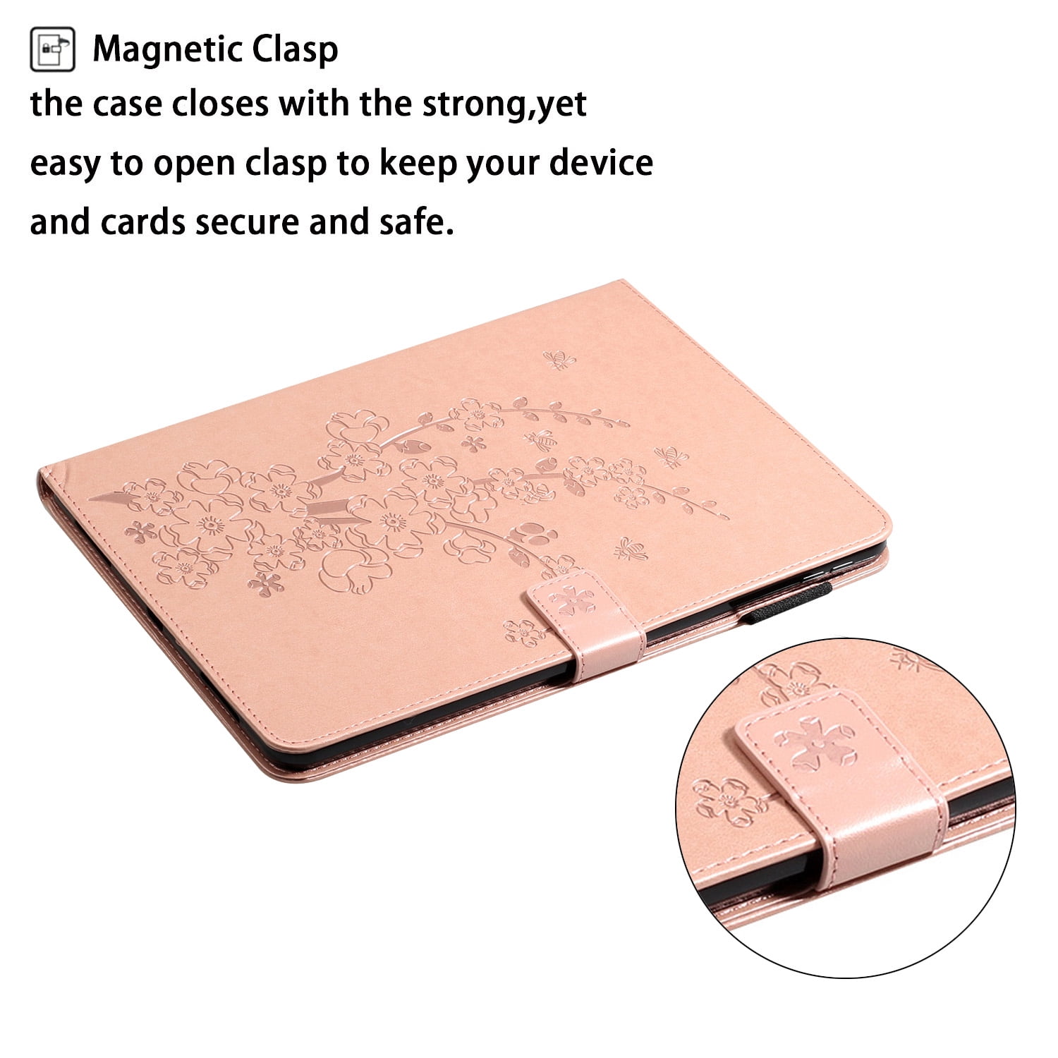 TECH CIRCLE Case for Apple iPad 10th Generation 10.9 Inch 2022,PU Leather Folio Flip Stand Smart Protective Cover with Auto Wake/Sleep Pencil Holder Soft Back Cover for iPad 10th Gen 10.9",Rosegold