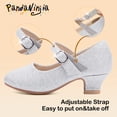 thumbnail image 3 of Zapatos de vestir PANDANINJIA Molly Mary Jane Tacones para niñas, 3 of 6