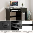 thumbnail image 6 of Costway Computer Desk Home Office Workstation Study Laptop Table with Keyboard Tray Drawer Black, 6 of 10