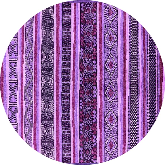 Ahgly Company Indoor Round Solid Purple Modern Area Rugs, 6' Round