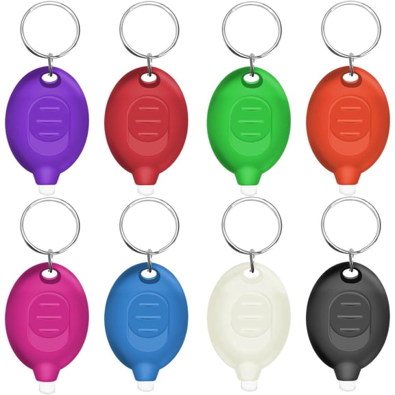 Mini LED Keychain Flashlight, Ultra Bright Tiny Flashlight, Small Keychain Flashlight White Light, Micro Pocket Key Ring LED Flashlight for Emergency Lighting - Multicolor Shell (8PCS)