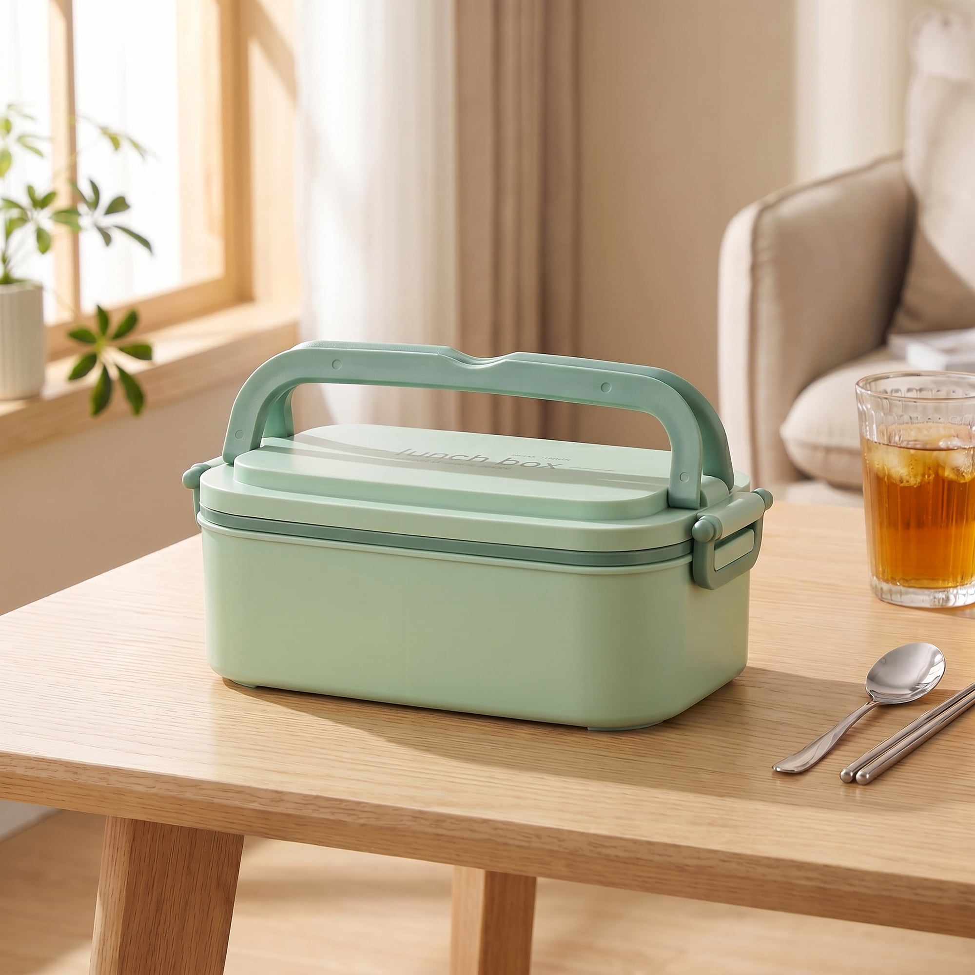 Unique Bargains 316 Stainless Steel Leak-Proof Meal Prep Bento Box Green-1 Layer