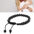 thumbnail image 6 of Stainless Steel Black Bead Bracelet Stylish Classic Adjustable Beads Braided Bracelet for Women Men, 6 of 8