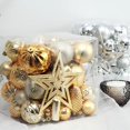 thumbnail image 3 of Xiao Hua Adornos para árbol de Navidad, 2 cajas, paquete de 45, bolas navideñas irrompibles, juego de adornos colgantes para árbol, surtido, dorado A, 3 of 3