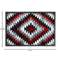 thumbnail image 5 of Emma + Oliver 5x7 Distressed Southwestern Diamond Motif Plush Pile Olefin Accent Rug in Red, Beige, Brown and Black - Jute Backing, 5 of 7