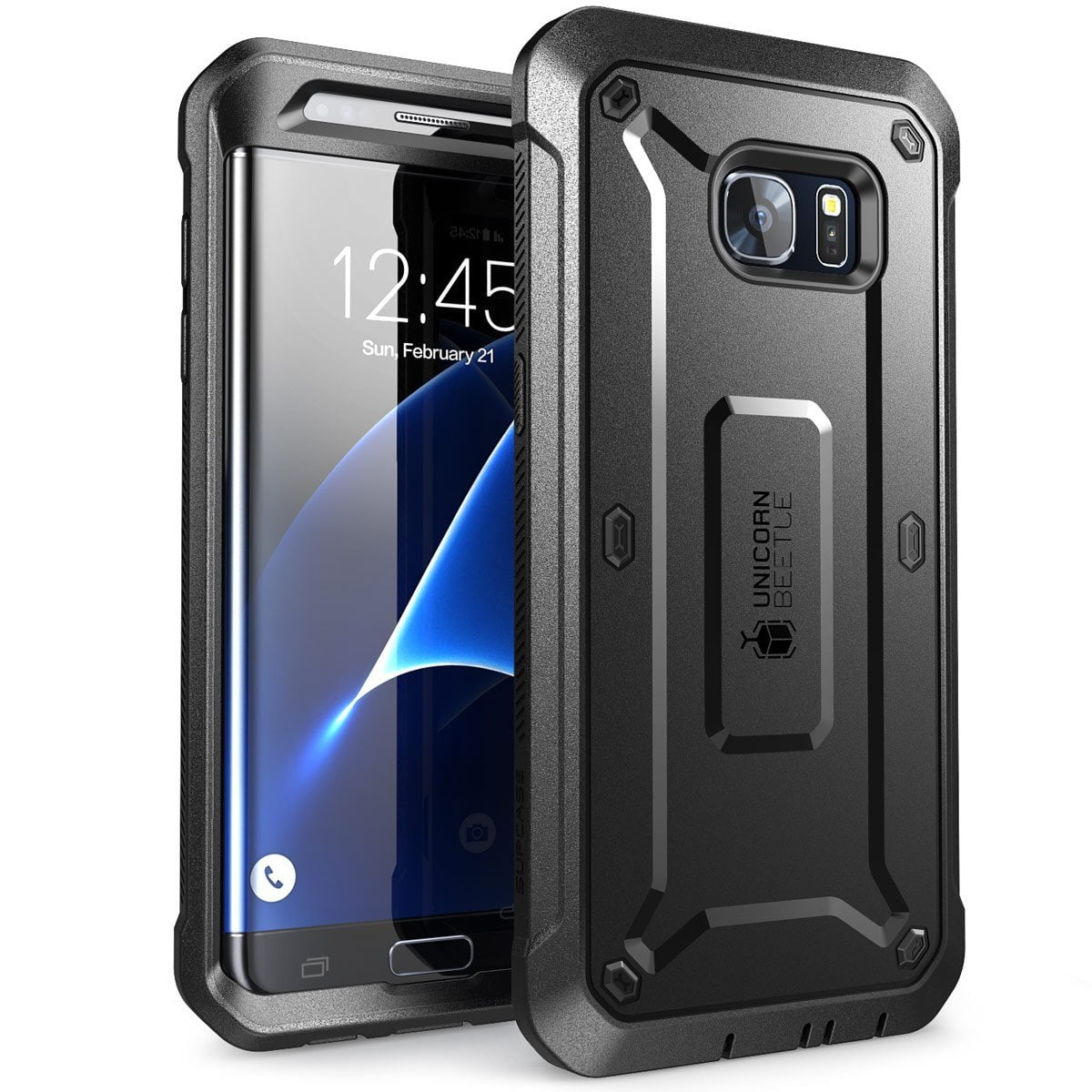 SUPCASE Full-Body Rugged Holster Case with Built-in Screen Protector for Samsung Galaxy S7 Retail Package Unicorn Beetle PRO Series White/Gray 2016 Release Galaxy S7 Case