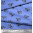 thumbnail image 2 of Soimoi Blue polyester Crepe Fabric Landscape & Reindeer Animal Print Sewing Fabric Yard 52 Inch Wide, 2 of 5