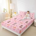 thumbnail image 3 of jejeloiu Chic Cow Cowboy Boot Full Size Sheets Kids,Pink Cute Bow Bed Sheets For Girls,4-Piece, 3 of 6