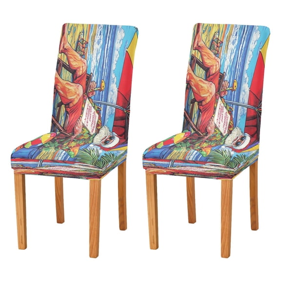 BZSMCE Chairs Slipcovers Dining Chair Covers Christmas at Beach Creative Pattern