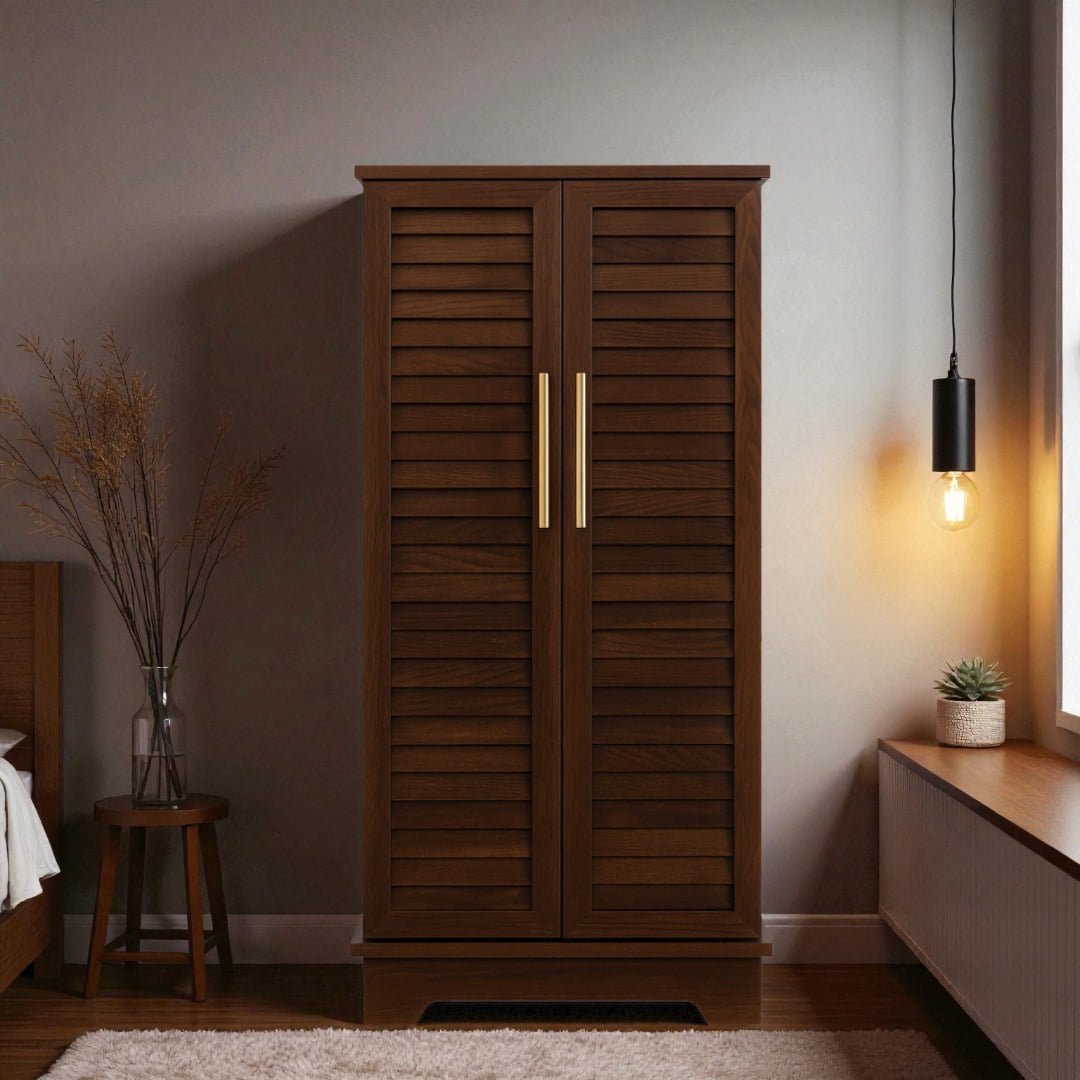 Hives & Honey Port Elegant Chocolate Jewelry Armoire: Freestanding, Lockable Wooden Cabinet for Women