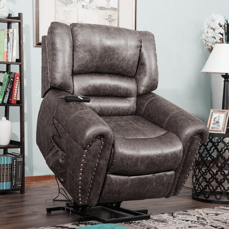 Harper & Bright Designs Living Room Electric Power Comfort Lift Recliner PU Leather Padded for the
