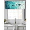 thumbnail image 4 of Shark Valances for Windows, Rod Pocket Kitchen Valance Curtains - Soft & Washable Small Window Treatment for Living Room,&nbsp;Bathroom, Ocean Watercolor , 42x12 Inch, 1 Panel, 4 of 9