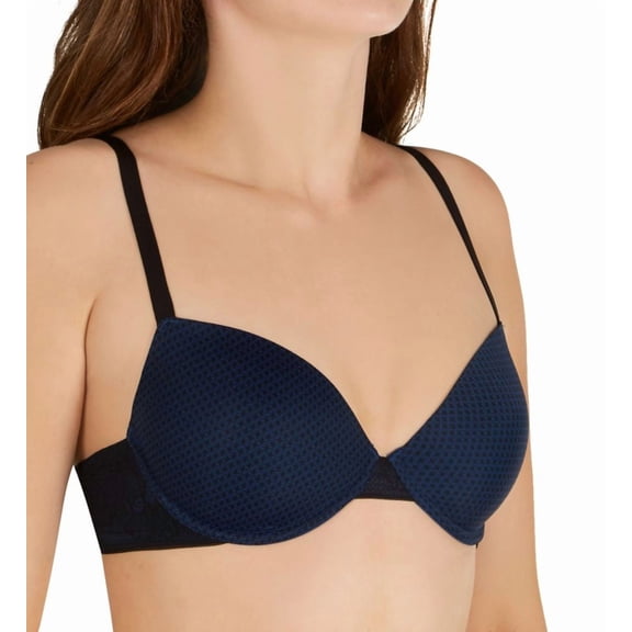 Women's Maidenform DM9410 Comfort Devotion Ultimate No-Show Underwire Bra (Dot Espirit Print/Blk 34C)