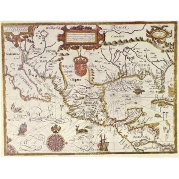 Posterazzi SAL900135923 The New World Ca.1600 Maps Poster Print - 18 x 24 in.