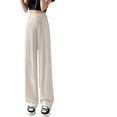 thumbnail image 2 of Pantalones anchos de seda de hielo para mujer en verano, diseño fino, cintura alta, sensación de caída, gasa gris, pequeños e informales, pantalones ajustados de pierna recta, 2 of 2