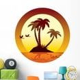 thumbnail image 1 of Tropical Island Wall Decal by Wallmonkeys Peel and Stick Graphic (48 in H x 48 in W) WM135284, 1 of 4