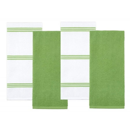 Sticky Toffee Cotton Terry Kitchen Dish Towel, Green, 4 Pack, 28 in x 16 in