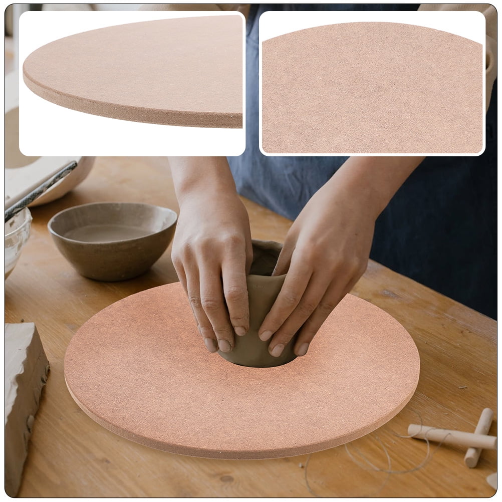 HEMOTON Durable Wood Pottery Wheel Bat for Clay with Smooth Edges and Strong Compression Resistance 10.5 inches Diameter Brown