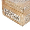 thumbnail image 5 of DecMode Floral Cream Mango Wood Decorative Box with Hinged Lid, 3 Count, 5 of 15