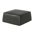 thumbnail image 4 of Modern Square Dark Grey Leather Ottoman, 4 of 7