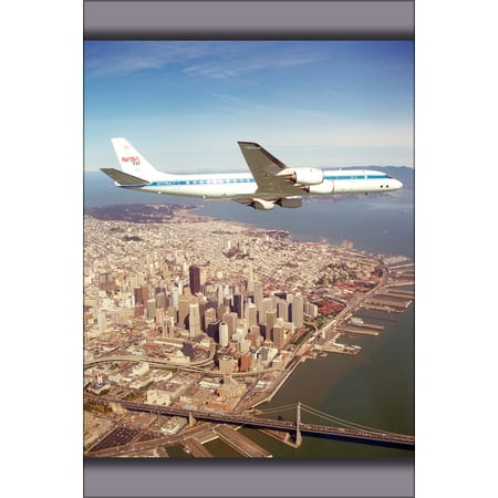 24"x36" Gallery Poster, Douglas DC-8-72 over San Francisco