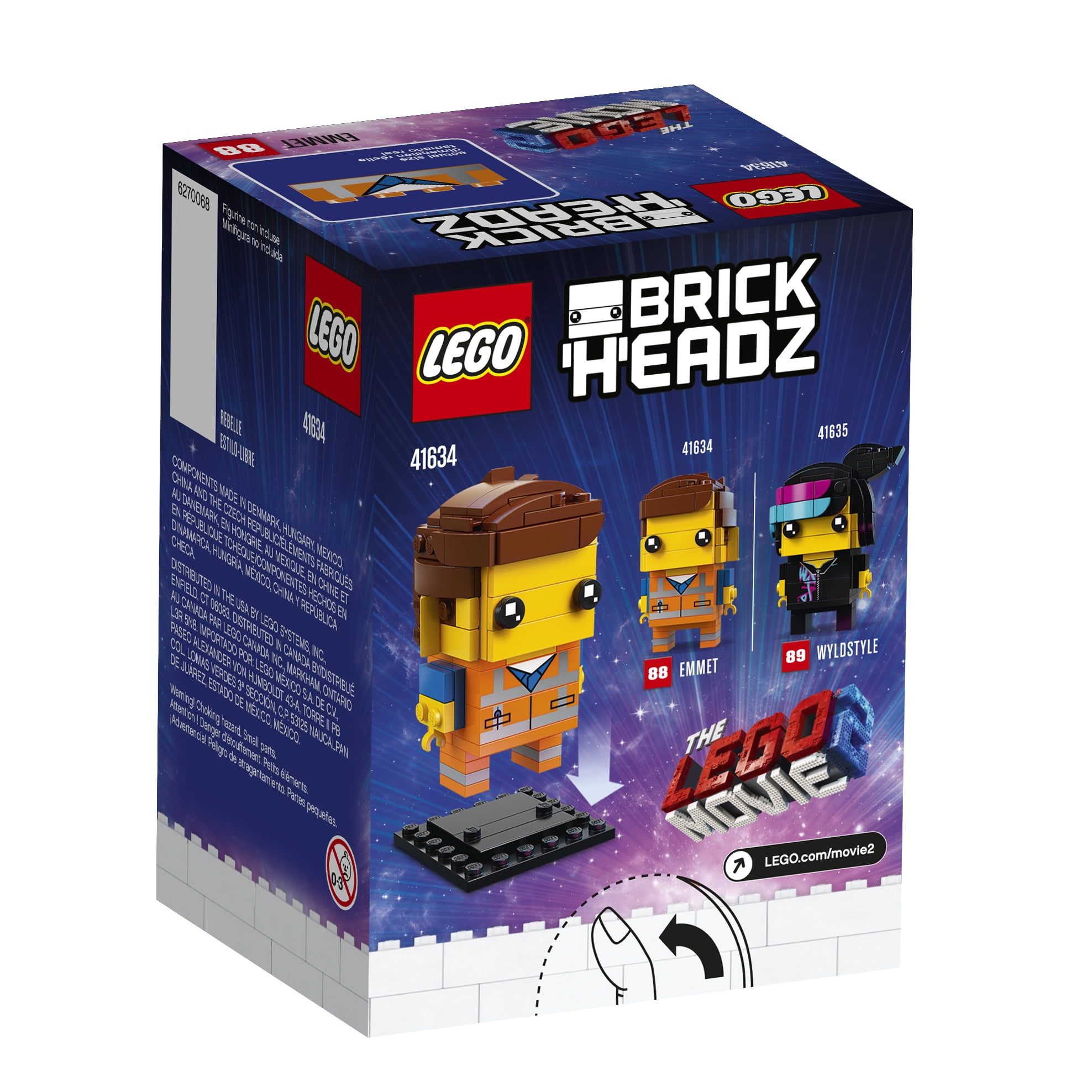 Free Shipping! THE LEGO MOVIE 2 BrickHeadz Emmet 41634 – Walmart