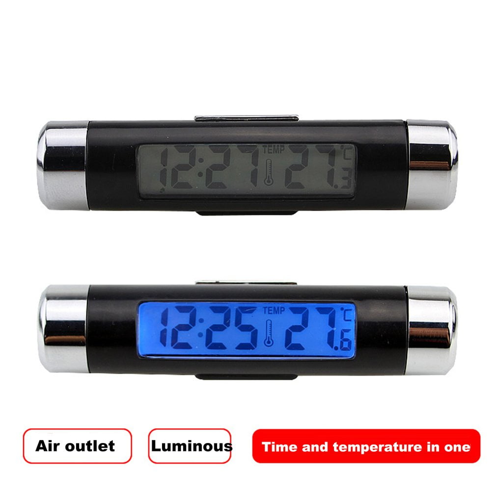 Portable 2 In 1 Car Digital Lcd Clock & Temperature Display Auto Dashboard Clocks Backlight