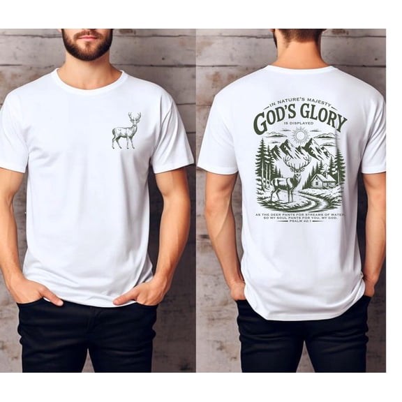 Christian Deer Shirt, God's Glory Nature Sweatshirt, Psalm 42:1 Hunting Shirt, Christian Outdoorsman Gift Tee, Faith Shirt, Scripture Tee