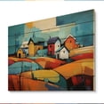 thumbnail image 2 of Designart "Abstract Farmstead composition" Modern Print on Natural Pine Wood, 2 of 5