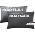 thumbnail image 2 of 12" x 20" Throw Pillow - Iron Grey: 2 PCS / 4 Sided. Luxurious Premium Down Alternative Fill w/ Reversible Cover Microsuede/Microplush Fabric. Forever Fluffy, Beautiful & Supportive. Soft & Comfy., 2 of 9