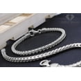 thumbnail image 2 of 925 Italian Sterling Silver 4mm Solid Franco Bracelet, FREE Microfiber Cloth, Rhodium Plated Square Box Link Chain, Giorgio Bergamo, 2 of 7