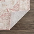 thumbnail image 6 of Hauteloom Kandos Distressed Faded Traditional Oriental Style Living Room Area Rug - Vintage Medallion Farmhouse Style - Bohemian Carpet - Pale Pink, Peach, Cream, Blush - 7'10" Square, 6 of 12