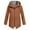Brown, variant on BRGZLK Women's Plus Size Raincoats Trendy Solid Zipper Loose Long Sleeve Outdoor Windproof Windbreaker Long Hooded Trench Coat with Pocket Beige XXL