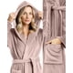 thumbnail image 2 of Bata con Capucha para Mujer NY Threads Premium de Franela Taupe XL, 2 of 6