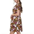 thumbnail image 2 of Lsque Flower Bunny Print Women's Casual Dress T-Shirt Summer Short Sleeve Scoop Neck Swing Dresses, 2 of 6