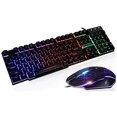 thumbnail image 1 of Clavier de Jeu Rétroéclairé LED PC Portable Ergonomique 104 Touches USB Clavier Filaire Souris Set, 1 of 9