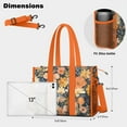 thumbnail image 5 of Teacher Tote Bag,Pioneer Flower Floral Print Pattern Teacher Utility Tote Bag,Large Work Tote Bags for Women with Multiple Pockets,Top Zipper Closure,13.8x10.6x6.7 Inch, 5 of 5