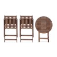 thumbnail image 5 of 3-Piece Acacia Wood Bistro Set, Wooden Folding Patio Furniture for Garden Backyard Balcony Porch w/ 1 Coffee Table and 2 Foldable Chairs, Natural Stained, 5 of 5