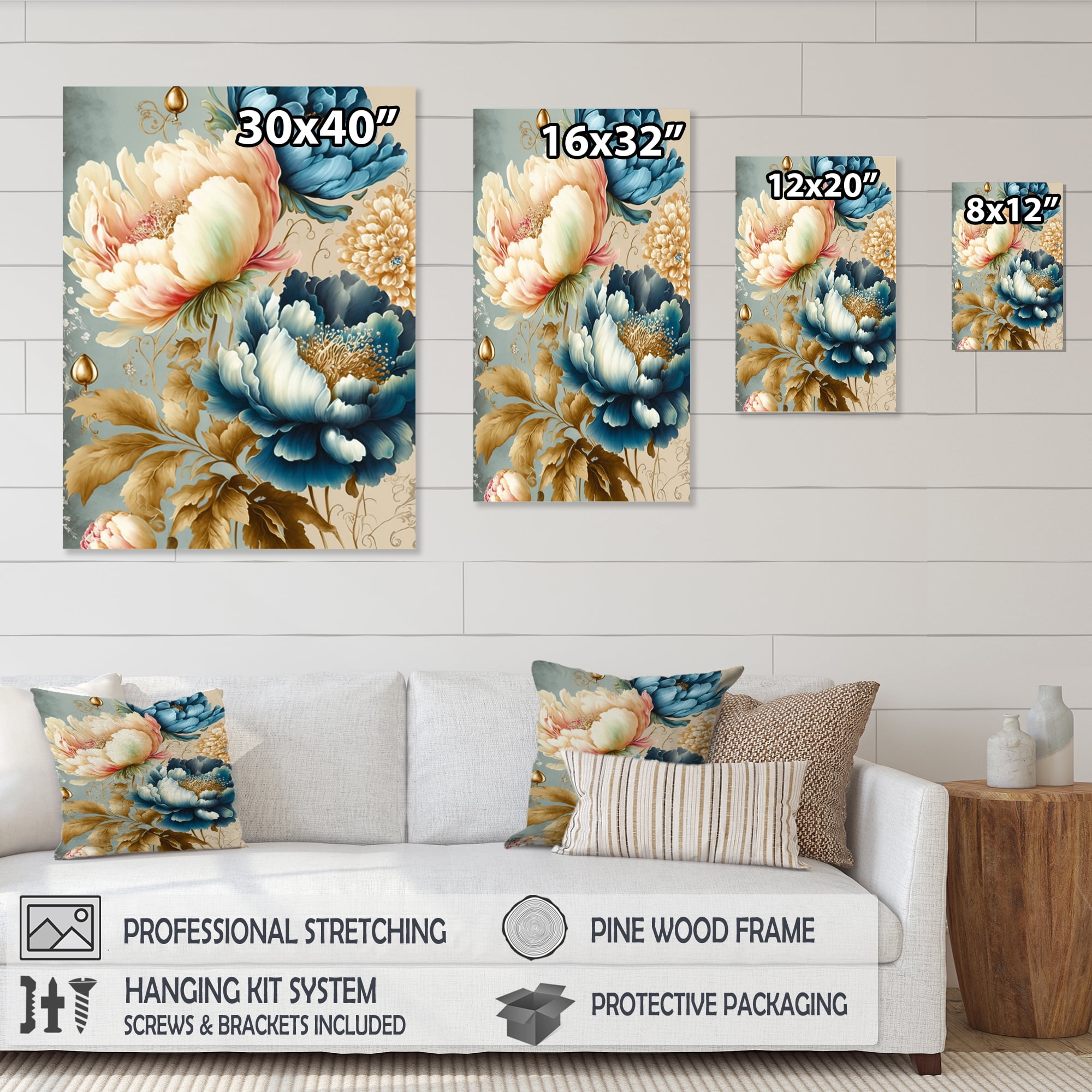 Designart Vibrant Multi-Color Floral Bunch III Canvas Wall Art
