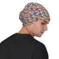 thumbnail image 4 of Xecao Skull sunflower daisy Print Beanie Knitted Hat for Men Women, Winter Fashion Knit Cuffed Caps Unisex, 4 of 7