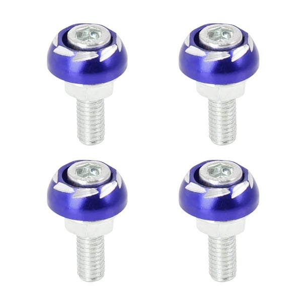 4uds 6mm Metal Motocicleta Licencia Placa Marco Perno Tornillo Azul
