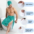 thumbnail image 5 of Colevkie 2 Pieces Bath Wrap Set Soft Absorbent Bath Skirt & Shower Towel for Men Wearable Beach Towel for Home Hotel Sauna Quick Drying Printed Clovers Pattern, 5 of 7