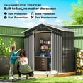 thumbnail image 4 of Outsunny 6.5x3.5ft Metal Garden Shed for Outdoor Storage, Dark Grey, 4 of 10