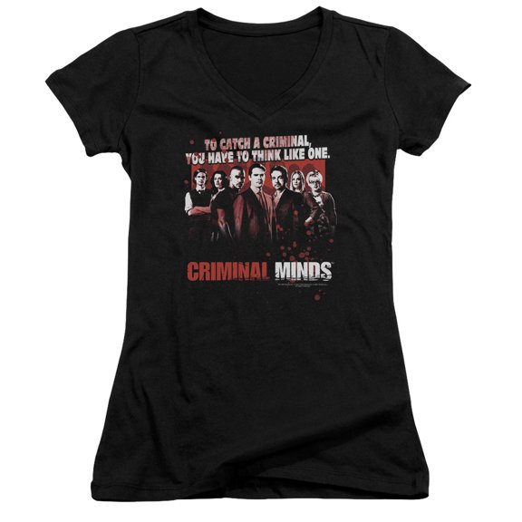 Criminal Minds Think Like One Junior Women's V-Neck T-Shirt Black