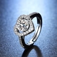 thumbnail image 5 of Promesa de compromiso de plata Solitario Anillo Redondo con Platinums Deshierbe Chapado Moissanite Hecho Imitación 925 Anillo para Mujeres Anillos, 5 of 5