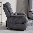 thumbnail image 6 of HSUNNS Power Lift Recliner Chair for Adults, Oversized Recliner with Massage and Heat, Electric Single Reclining Chair with Wireless Charging and Expandable Tabletop for Living Room, Gray, 6 of 11
