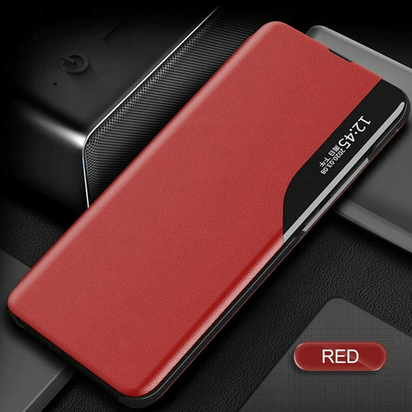 Étui Intelligente en Cuir avec Support Magnétique pour Samsung Galaxy S21 (Rouge)